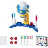 Living and Home 32 Patterns UFO-Themed Desktop Drawing Projector Kit for Kids in Blue