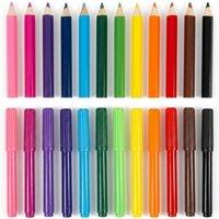 SHEDS AND FENCE LTD 12 Fibre Colour Pens 12 Half Size Pencils Kids Drawing Kit Set