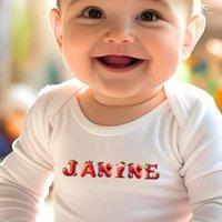 Aye Do Gifts Personalised Strawberry Name Baby Outfit - Baby Grow in White | Size: 0-3 m