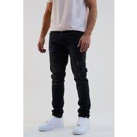 BCouture Men's Taper Fit Stretch Denim Jeans in Black | Size: 30R