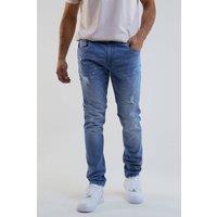BCouture Men's Taper Fit Stretch Denim Jeans in Light Blue | Size: 36R