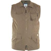 D555 Men's Enzo Multi Pocket Kingsize Hunting Waistcoat in Brown | Size: 3XL