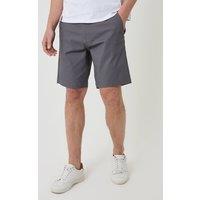 Threadbare Men's Patterned Stretch Chino Shorts with Belt in Dark Grey | Size: 34R
