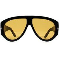 Tom Ford Men's Aviator Shiny Black Brown Bronson FT1044