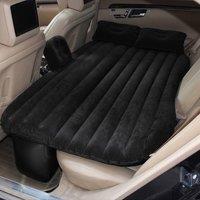 Living and Home Inflatable Car Back Seat Air Mattress with Pump and 2 Pillows in Black
