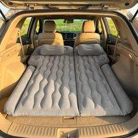 Living and Home Inflatable Car Back Seat Air Mattress with Cup & Phone Holder in Grey