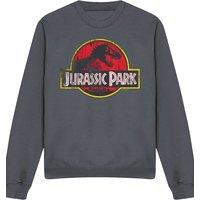 NBCU Jurassic Park Distressed Logo Sweatshirt, Charcoal | Size: XL