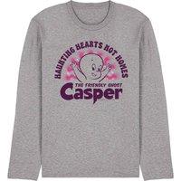 NBCU Casper Valentine'S Day Haunting Hearts Long T-Shirt, Athletic Heather in Light Grey | Size: XL
