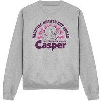 NBCU Casper Valentine'S Day Haunting Hearts Sweatshirt, Athletic Heather in Light Grey | Size: Small