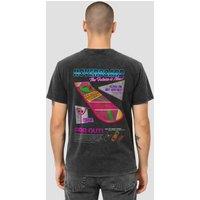 NBCU Back To The Future Hoverboard Advert Front Back T-Shirt, Wash Black in Dark Grey | Size: Large