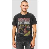 NBCU Back To The Future Almanac Cover T-Shirt, Vintage Wash Black in Dark Grey | Size: XL