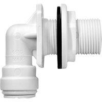 John Guest Bulkhead Elbow 15mm x 3/4" in White