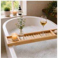 Groundlevel Bamboo Spa Wooden Bath Tray in Brown