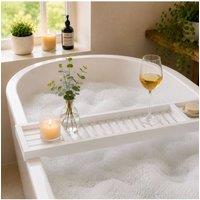 Groundlevel Bamboo Spa Wooden Bath Tray in White
