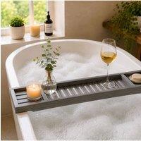 Groundlevel Bamboo Spa Wooden Bath Tray in Grey