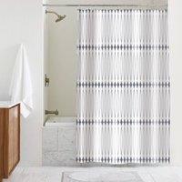Showerdrape Linea White & Grey Shower Curtain