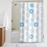 Showerdrape Contours White & Blue Shower Curtain