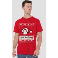 NBCU Universal Felix Navidad T-Shirt, Red | Size: Small