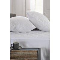 The Lyndon Company Easy Wash Quilted Mattress Protector | Deyongs 1846 in White | Size: Single