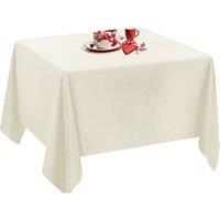 Neel Blue 5pcs Square Table Cloth, Premium Linen Table Cover - 90" x 90" in Ivory