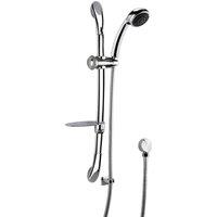 Balterley Slide Rail Shower Kit with Single Function Head Outlet Elbow Chrome in Silver