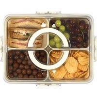 LIVIVO Snack Storage Box with 4 Removable Trays Airtight Lid in Beige