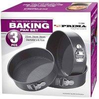 BARGAINS-GALORE 3pc Non-stick Springform Round Bake Cake Pan Tin Tray Bakeware Set DIY in Black