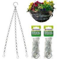 BARGAINS-GALORE 2 Packs Of 16' Hanging Chain Hooks Replacement Chains For Garden Decor in Silver