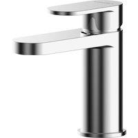 Balterley Current Round Mini Mono Basin Mixer Tap, Push Button Waste - Chrome in Silver