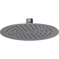 Balterley Square Fixed Head 200mm Brushed Pewter in Silver