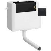 Balterley Universal Dual Flush Side Inlet & Square Flush Plate, Matt Black/White in White
