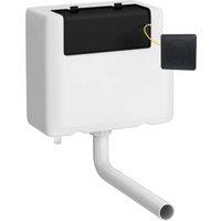 Balterley Universal Dual Flush Bottom Inlet with Square Flush Plate - Matt Black