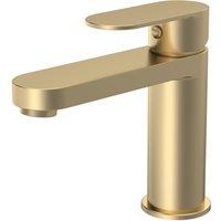 Balterley Cascade Round Mono Basin Mixer Tap & Push Button Waste - Brushed Brass in Metallics