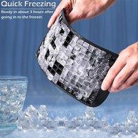 ATEK Silicone Ice Cube Trays, 160 Grid Ice Cube Tray, BPA Free, Easy-Release & Flexible Ice Molds for Freezer, Whiskey, Cocktail in Black