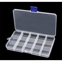 Neel Blue 15-Slot Compartment Craft Storage Jewellery Box with Box Container in Clear