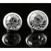 Neel Blue 10mm Flat Clear Crystal Rivets, Diamante Acrylic Studs with Pins in Silver