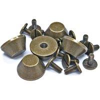 Neel Blue 10mm Mushroom Spike Screwback Flat Head Studs Rivets - 50pcs in Bronze