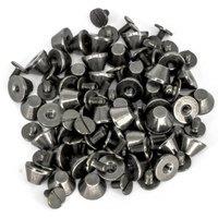 Neel Blue 15mm Mushroom Spike Screwback Flat Head Studs Rivets - 50pcs in Black