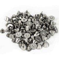 Neel Blue 15mm Mushroom Spike Screwback Flat Head Studs Rivets - 50pcs in Silver