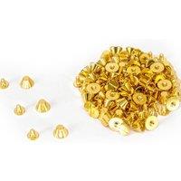 Neel Blue 10mm Mushroom Spike Screwback Flat Head Studs Rivets - 50pcs in Gold