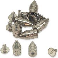 Neel Blue Silver Brass Cone Shape Spike Studs Screw Back - 7mm x 15mm