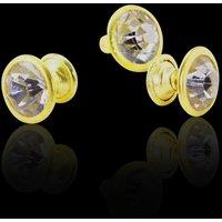 Neel Blue 8mm Flat Clear Crystal Rivets, Diamante Acrylic Studs with Pins in Gold