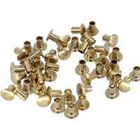 Neel Blue Gold Flat Head Single Cap Semi-Tubular Iron Rivets - 8mmx7.5mm, 100pcs