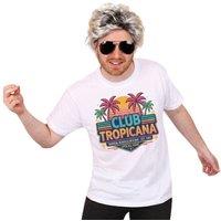 I Love Fancy Dress 80s Pop Star Fancy Dress Costume Set Club Tropicana Tee Wig Sunglasses in White | Size: Medium