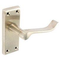 Securit Brushed Nickel Scroll Latch Handles (1 Pair) in Silver