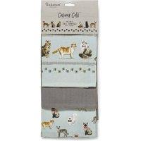 Cooksmart Curious Cats Tea Towel 3pk Pack