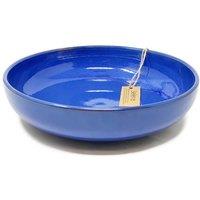 Verano Spanish Ceramics Selena Glazed Hand Dipped Kitchen Dining Large Bowl (Diam) 27cm in Blue
