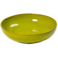 Verano Spanish Ceramics Selena Glazed Hand Dipped Kitchen Dining Medium Bowl (Diam) 22cm in Lime