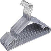 ATEK 40 Pack Non Slip Rubber Coated Metal Hangers Space Saving Organiser in Grey