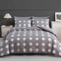 Pamposh Double Brushed Microfibre Duvet Cover Set Ultra Soft Bedding Sets in Grey | Size: Single